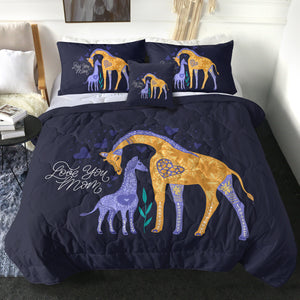 Giraffe - Love you Mom SWBD3825 Comforter Set