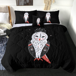 White Red Female Owl SWBD3863 Comforter Set