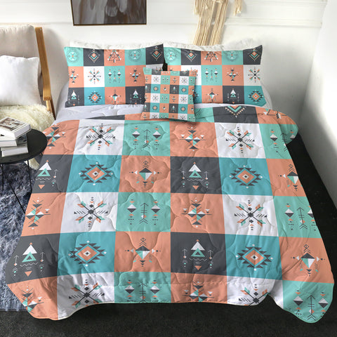 Image of Colorful Pastel Aztec Checkerboard SWBD3869 Comforter Set