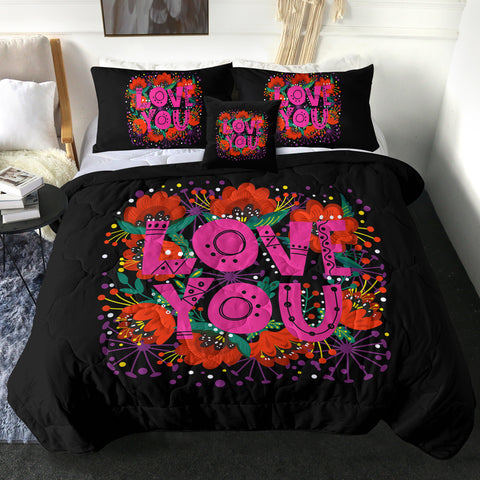 Image of Love You Typographic SWBD3871 Comforter Set