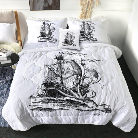 Image of Pirate Ship On Ocean SWBD3873 Comforter Set