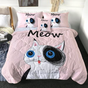 Cute Cat Meow Pink Theme SWBD3875 Comforter Set