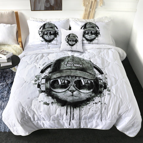 Image of Swag Sunglass Music Headphone Cat SWBD3880 Comforter Set