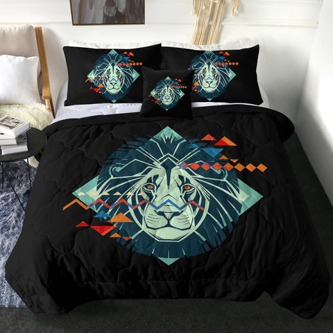 Image of Lion Triangle Geometric Illustration SWBD3917 Comforter Set