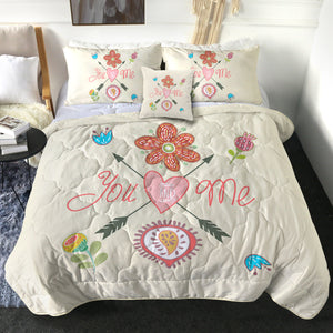 Cute Bohemian Arrow & Flowers Cartoon - You And Me SWBD3918 Comforter Set