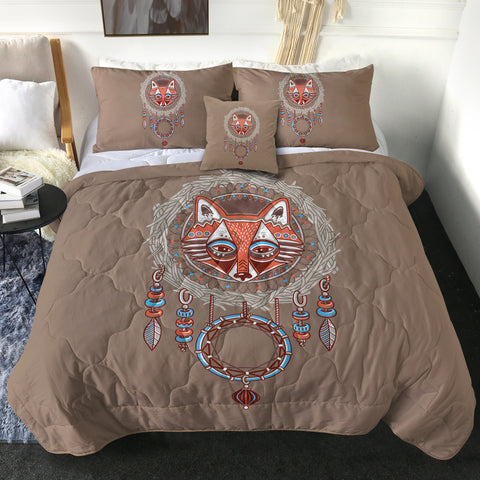 Image of Orange Fox Vintage Color Dream Catcher SWBD3919 Comforter Set