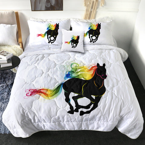 Image of Rainbow Gradient Color Horse SWBD3921 Comforter Set