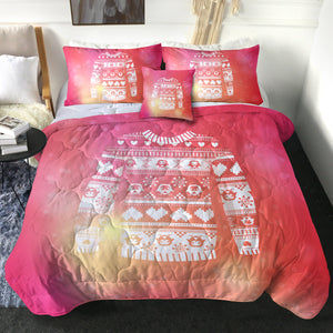 Aztec Stripes Sweatshirt Pink Theme SWBD3925 Comforter Set