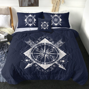 Vintage Compass and Arrows Sketch Navy Theme SWBD3929 Comforter Set