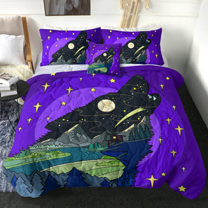 Cartoon Night Landscape Wolf Shape SWBD3945 Comforter Set