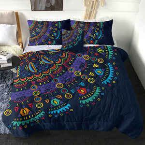 Colorful Cartoon Mandala Navy Theme SWBD4097 Comforter Set