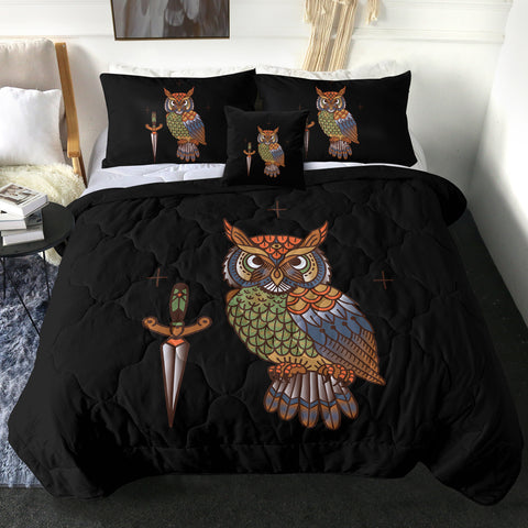 Image of Vintage Color Owl & Knife SWBD4105 Comforter Set