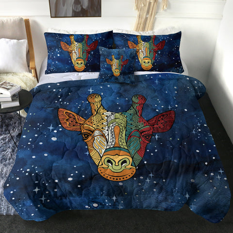 Image of Mandala Giraffe Galaxy Theme SWBD4118 Comforter Set