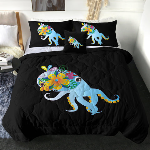 Image of Cute Cartoon Floral Octopus SWBD4217 Comforter Set