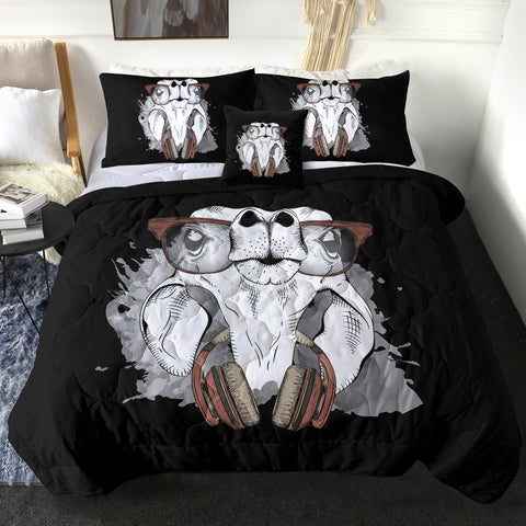 Image of Music Glasses White Parrot SWBD4223 Comforter Set