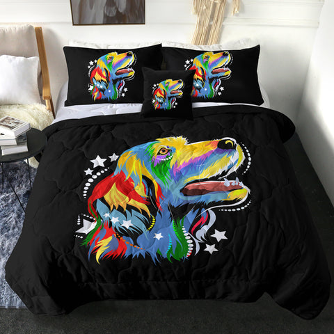 Image of Colorful Star Golden Retriever SWBD4226 Comforter Set