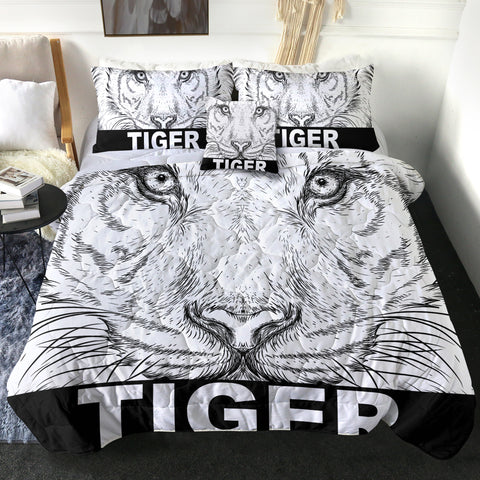 Image of B&W Detail Tiger Sketch SWBD4230 Comforter Set