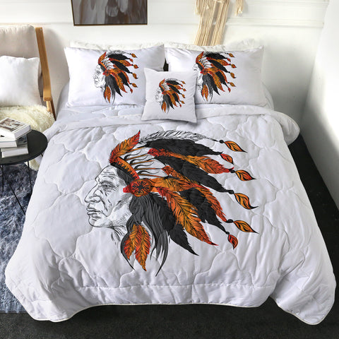 Image of Orange Feather Bohemian Man SWBD4231 Comforter Set