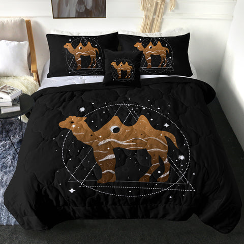 Image of Brown Camel Triangle Zodiac SWBD4239 Comforter Set