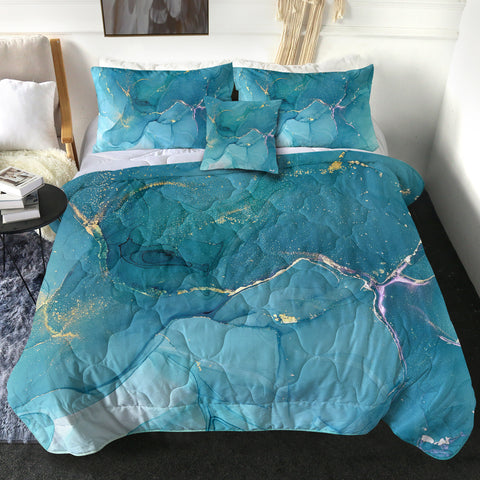 Image of Splash Golden Turquoise SWBD4277 Comforter Set