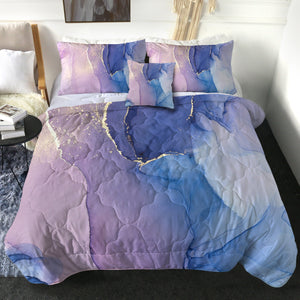 Splash Golden Blue & Purple Indigo SWBD4280 Comforter Set