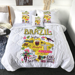 Cartoon Brazil Map Sketch SWBD4283 Comforter Set