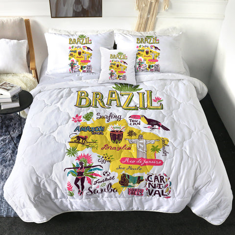 Image of Cartoon Brazil Map Sketch SWBD4283 Comforter Set