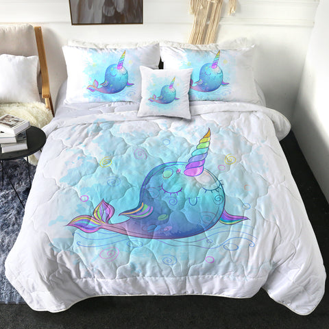 Image of Cute Cartoon Unicorn Whale SWBD4285 Comforter Set