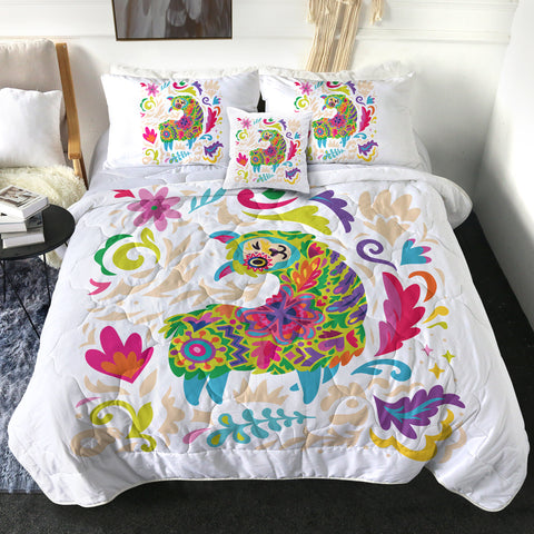 Image of Colorful Mandala Cute Alapaca SWBD4286 Comforter Set