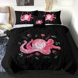 Cute Floral Pink Octopus SWBD4287 Comforter Set