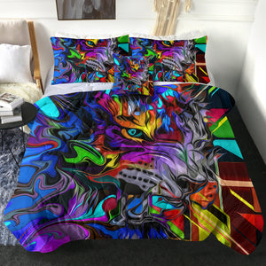 Colorful Curve Art Wolf SWBD4288 Comforter Set