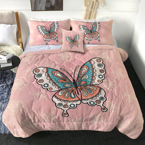 Vintage Butterfly Floral Pink Theme SWBD4291 Comforter Set