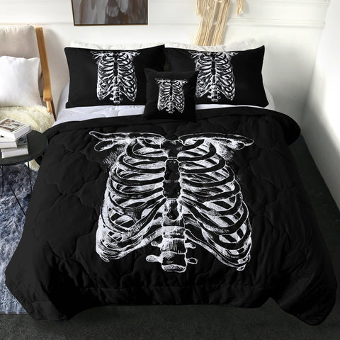Image of B&W Skeleton Sketch SWBD4292 Comforter Set