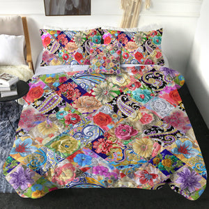 Multi Mandala & Flowers Checkerboard SWBD4296 Comforter Set
