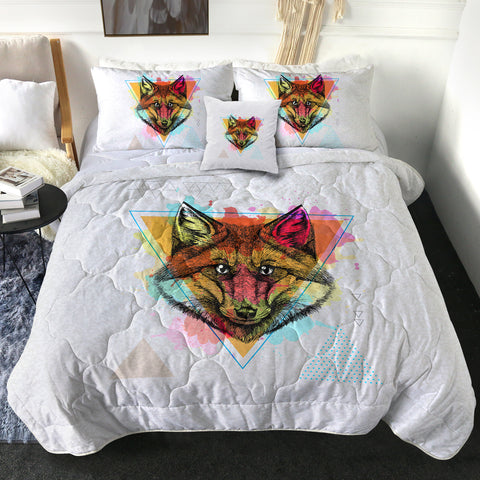 Image of Splash Multicolor Wolf Black Work SWBD4298 Comforter Set