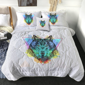 Colorful Splash Watercolor Wolf SWBD4299 Comforter Set