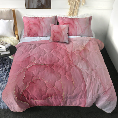 Image of Golden Splash Shade Of Pink SWBD4307 Comforter Set