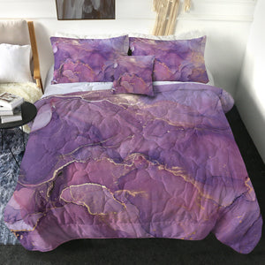 Golden Splash Shade Of Plum Purple SWBD4313 Comforter Set