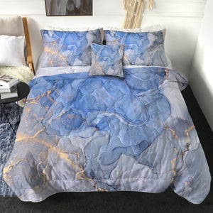 Golden Splash Indigo Blue SWBD4314 Comforter Set