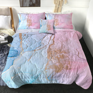 Golden Light Splash Blue & Pink SWBD4315 Comforter Set