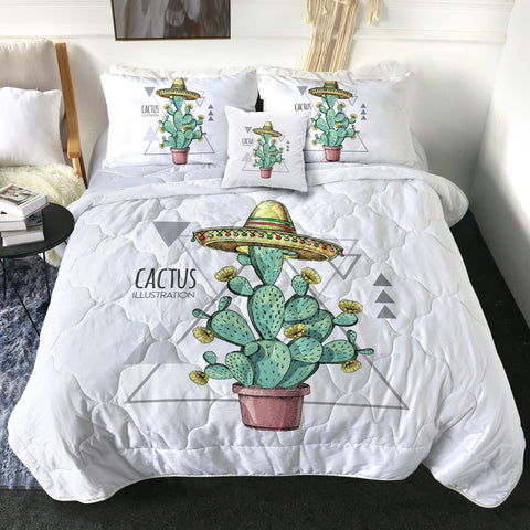 Image of Westside Cartoon Cactus Triangle Illustration SWBD4324 Comforter Set