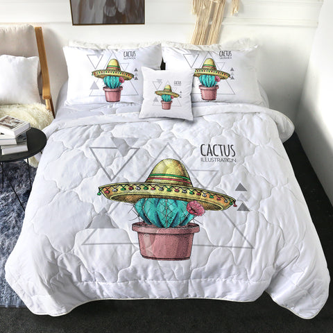 Image of Tiny Cartion Cactus Triangle Illustration SWBD4325 Comforter Set