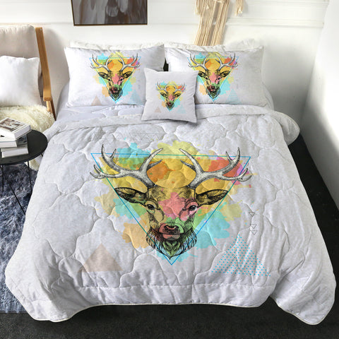 Image of Colorful Splash Vintage Deer Triangle SWBD4327 Comforter Set