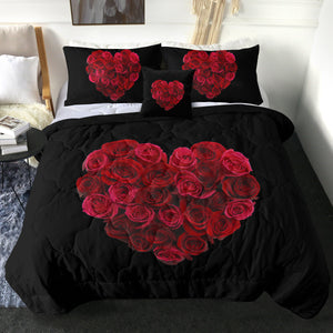 Roses in Heart Pattern SWBD4329 Comforter Set
