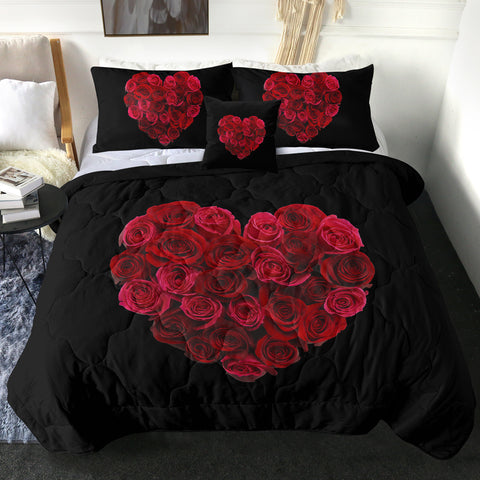 Image of Roses in Heart Pattern SWBD4329 Comforter Set