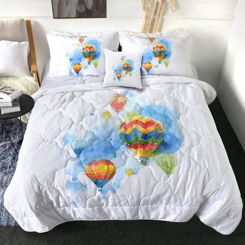 Image of Colorful Ballon Watercolor Painting SWBD4330 Comforter Set