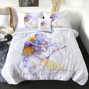 Ballet Dancing Lady Watercolor Painting SWBD4333 Comforter Set