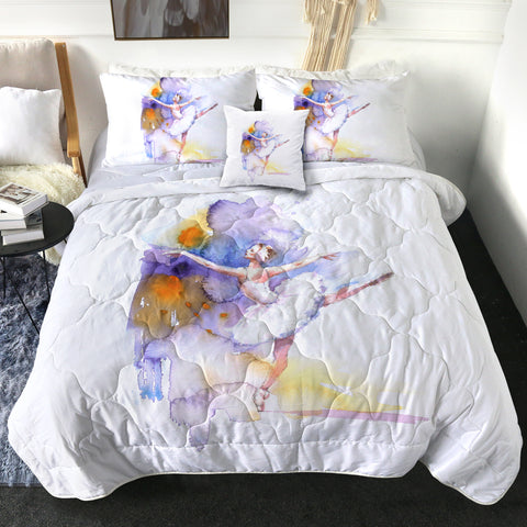 Image of Ballet Dancing Lady Watercolor Painting SWBD4333 Comforter Set
