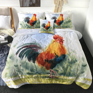 Rooster Watercolor Painting SWBD4334 Comforter Set