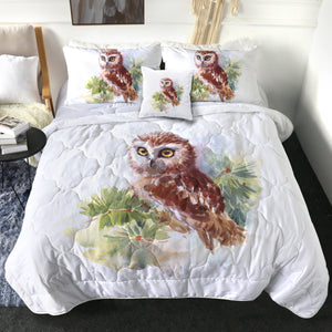 Owl On Tree Watercolor Painting SWBD4397 Comforter Set